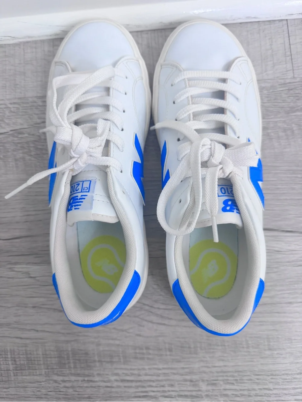 New Balance 210 Low White Royal Blue Leather Sneakers CT210WLR Men Size 9